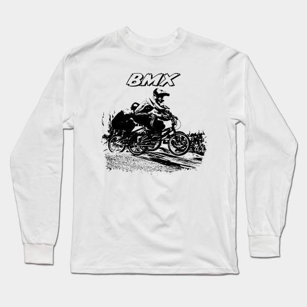 bmx racing Long Sleeve T-Shirt by rickylabellevie